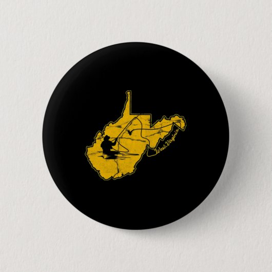 West Virginia Mountain Gold and Blue Fly Fishing F Button (Vorderseite)