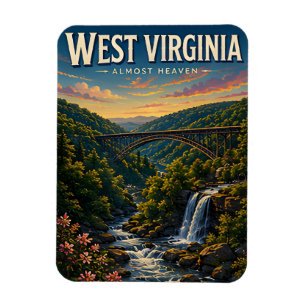 West Virginia Mountain Rivers Scenic-Abenteuer Magnet