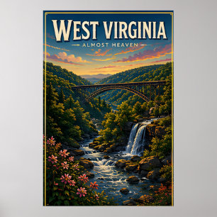 West Virginia Mountain Rivers Scenic-Abenteuer Poster