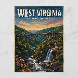 West Virginia Mountain Rivers Scenic-Abenteuer Postkarte