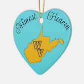 West Virginia Mountain Staat Appalachian Blue Gold Keramik Ornament (Links)