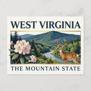 WEST VIRGINIA Mountain State Erbe Postkarte
