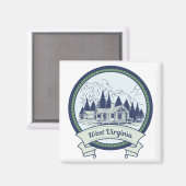 West Virginia Mountains Magnet (Vorderseite/Rückseite)