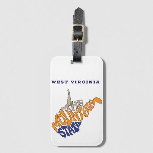 West Virginia Nickname Word Art Gepäckanhänger (Vorderseite Vertikal)