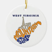 West Virginia Nickname Word Art Keramik Ornament (Vorne)
