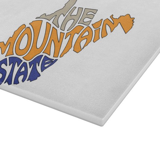 West Virginia Nickname Word Art Schneidebrett (Ecke)