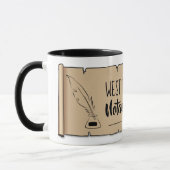 West Virginia Notary Public Scroll Feather Quill Tasse (Links)
