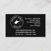 West Virginia Notary Public Services Visitenkarte (Vorderseite)