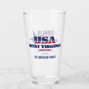 West Virginia Patriotic Pride Personalisiert Glas