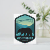 West Virginia Patriotic Spirit Vintager Bär Postkarte (Stehend Vorderseite)