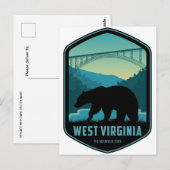 West Virginia Patriotic Spirit Vintager Bär Postkarte (Vorne/Hinten)