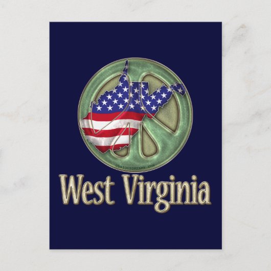 West Virginia Peace Staat Postkarte (Vorderseite)