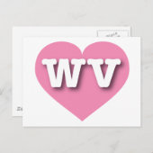 West Virginia Pink Fade Heart - I Liebe WV Postkarte (Vorne/Hinten)