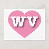 West Virginia Pink Fade Heart - I Liebe WV Postkarte (Vorderseite)