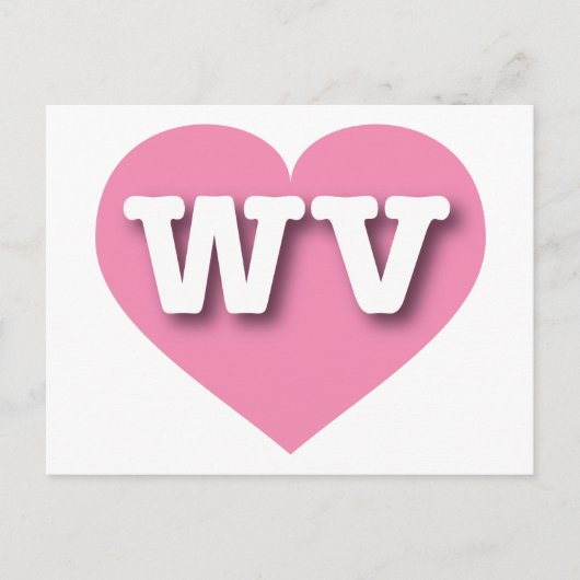 West Virginia Pink Fade Heart - I Liebe WV Postkarte (Vorderseite)