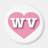 West Virginia Pink Heart - I Liebe WV Magnet (Vorne)