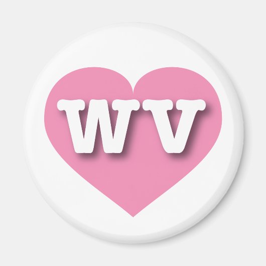 West Virginia Pink Heart - I Liebe WV Magnet (Vorne)