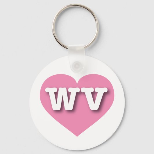 West Virginia Pink Heart - I Liebe WV Schlüsselanhänger (Vorderseite)