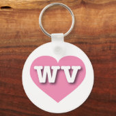 West Virginia Pink Heart - I Liebe WV Schlüsselanhänger (Vorderseite)