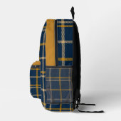 West Virginia plaid tartan navy gold checkered Bedruckter Rucksack (Rechts)