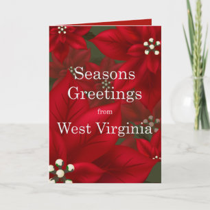 West Virginia Poinsettia Froher Festtage Feiertagskarte