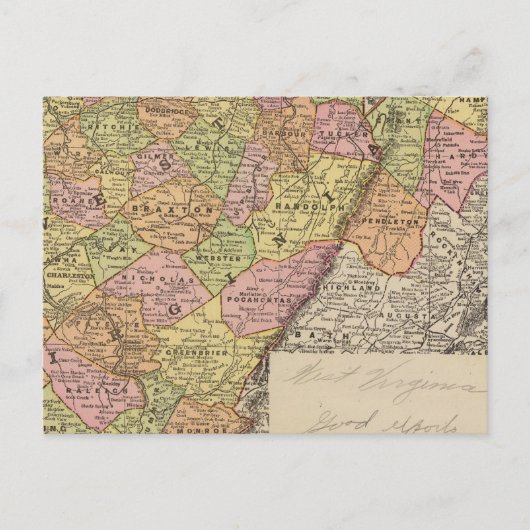 West Virginia Postkarte (Vorderseite)