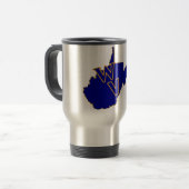 West Virginia Pride Blue und Gold Reisebecher (Vorderseite Links)