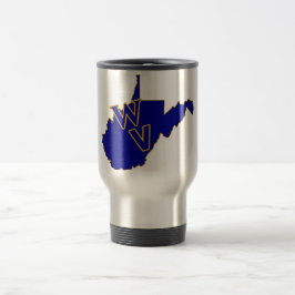 West Virginia Pride Blue und Gold Reisebecher
