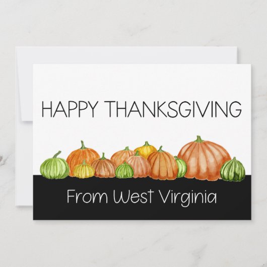 West Virginia pukins Erntedank Card Feiertagskarte (Vorderseite)