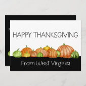 West Virginia pukins Erntedank Card Feiertagskarte (Vorne/Hinten)