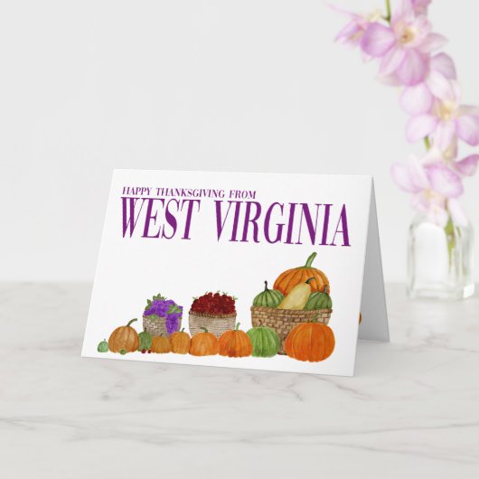 West Virginia Pumpkins Erntedank Card Karte (Orchidee)