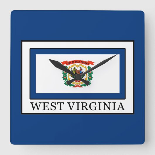 West Virginia Quadratische Wanduhr (Vorderseite)