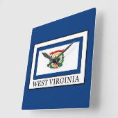 West Virginia Quadratische Wanduhr (Winkel)