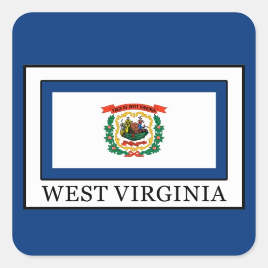 West Virginia Quadratischer Aufkleber (Vorderseite)