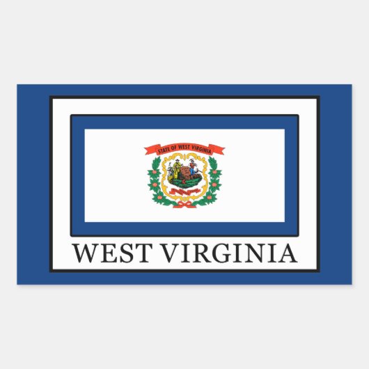 West Virginia Rechteckiger Aufkleber (Vorderseite)
