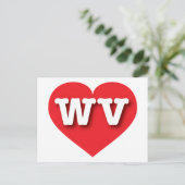West Virginia Red Heart - I Liebe WV Postkarte (Stehend Vorderseite)