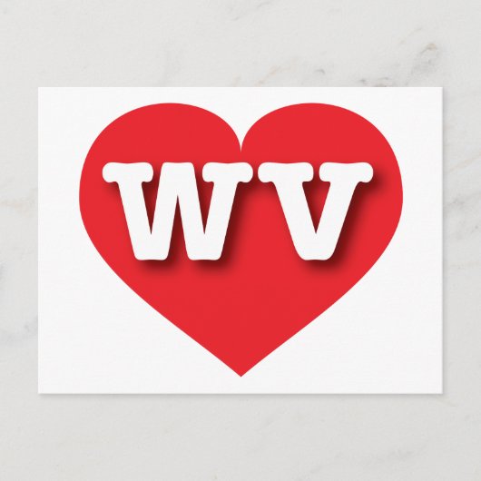 West Virginia Red Heart - I Liebe WV Postkarte (Vorderseite)