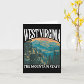 West Virginia Retro Bear Mountain Graphic Karte (Gelbe Blume)