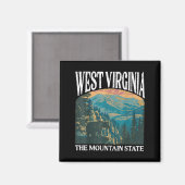 West Virginia Retro Bear Mountain Graphic Magnet (Vorderseite/Rückseite)