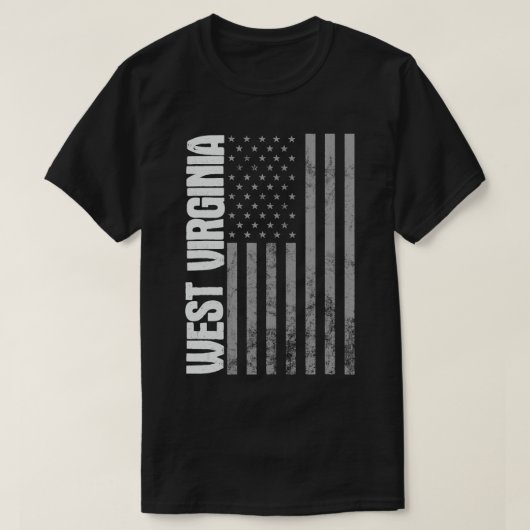 West Virginia Retro Style Distressed USA Flag Patr T-Shirt (Design vorne)