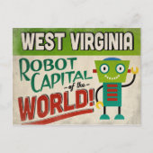 West Virginia Robot - Funny Vintag Postkarte (Vorderseite)