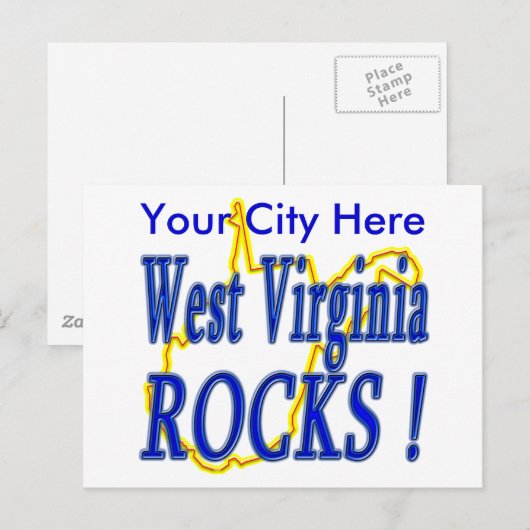 West Virginia Rocks ! Postkarte (Vorne/Hinten)