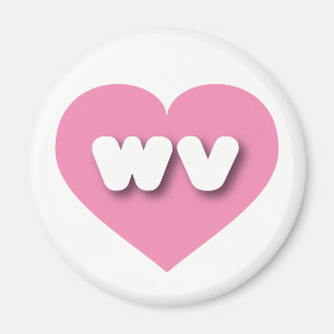 West Virginia rosa heart - I Liebe wv Magnet