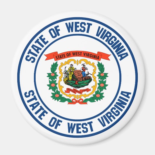 West Virginia Round Emblem Magnet (Vorne)