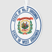 West Virginia Round Emblem Ornament (Vorderseite)