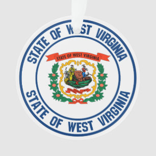 West Virginia Round Emblem Ornament