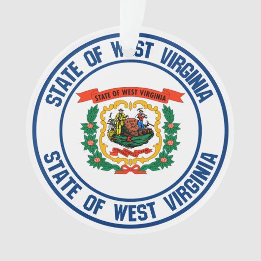 West Virginia Round Emblem Ornament (Vorderseite)