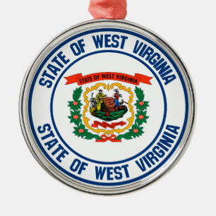 West Virginia Round Emblem Ornament Aus Metall