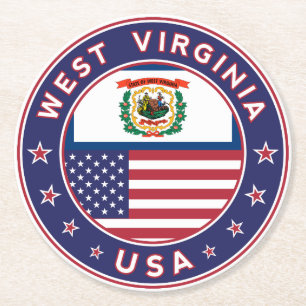 West Virginia Runder Pappuntersetzer