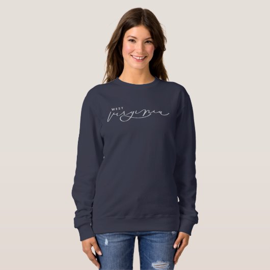 West Virginia Script Staat Frauen Sweatshirt (Vorne ganz)